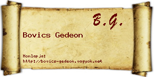 Bovics Gedeon névjegykártya